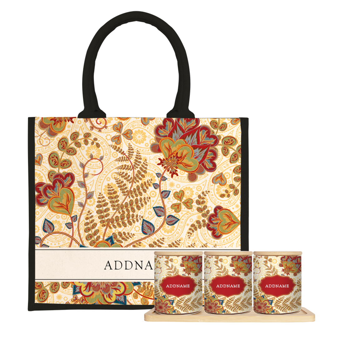 Batik Series - Mawar Balang Raya Set (3 in 1) with Half Lining Jute Bag