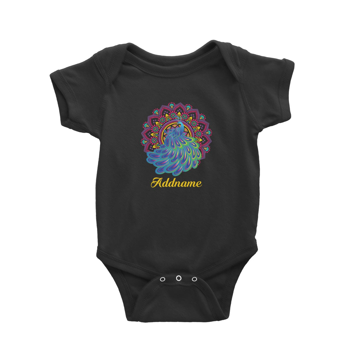 Deepavali Series Virtue Peacock with Purple Mandala Baby Romper