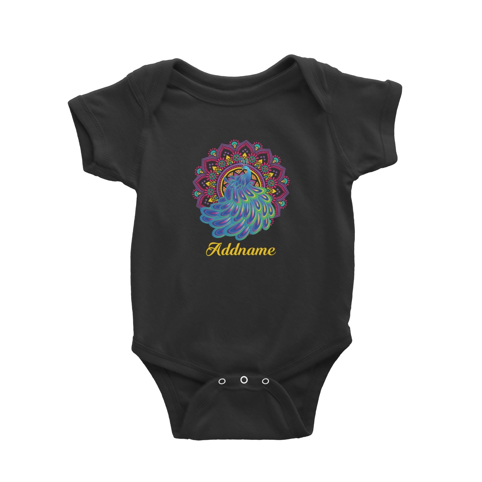 Deepavali Series Virtue Peacock with Purple Mandala Baby Romper