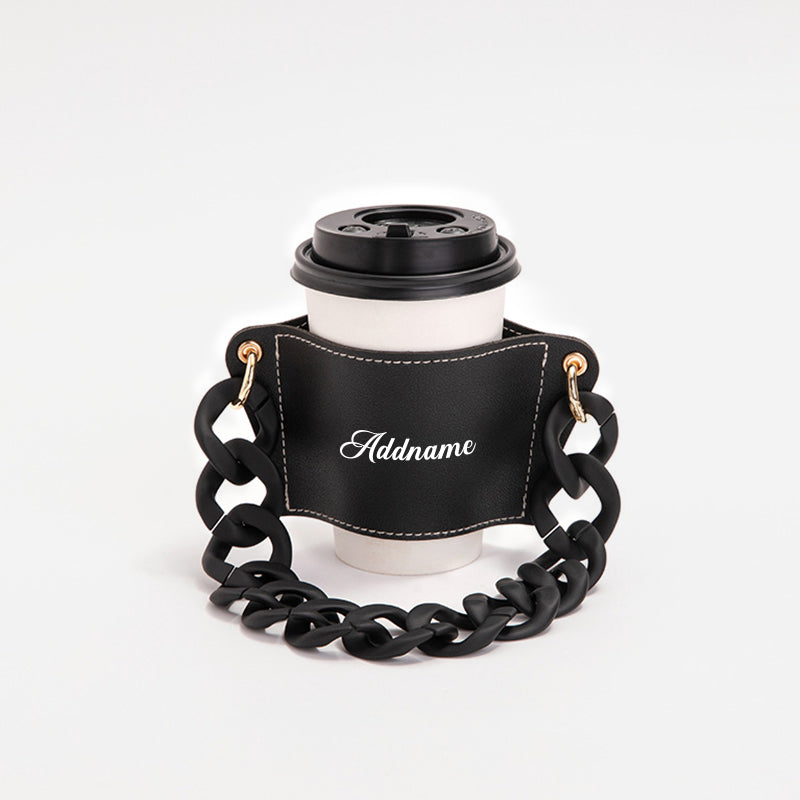 Stylish Cup Holder with Personalisation - Black