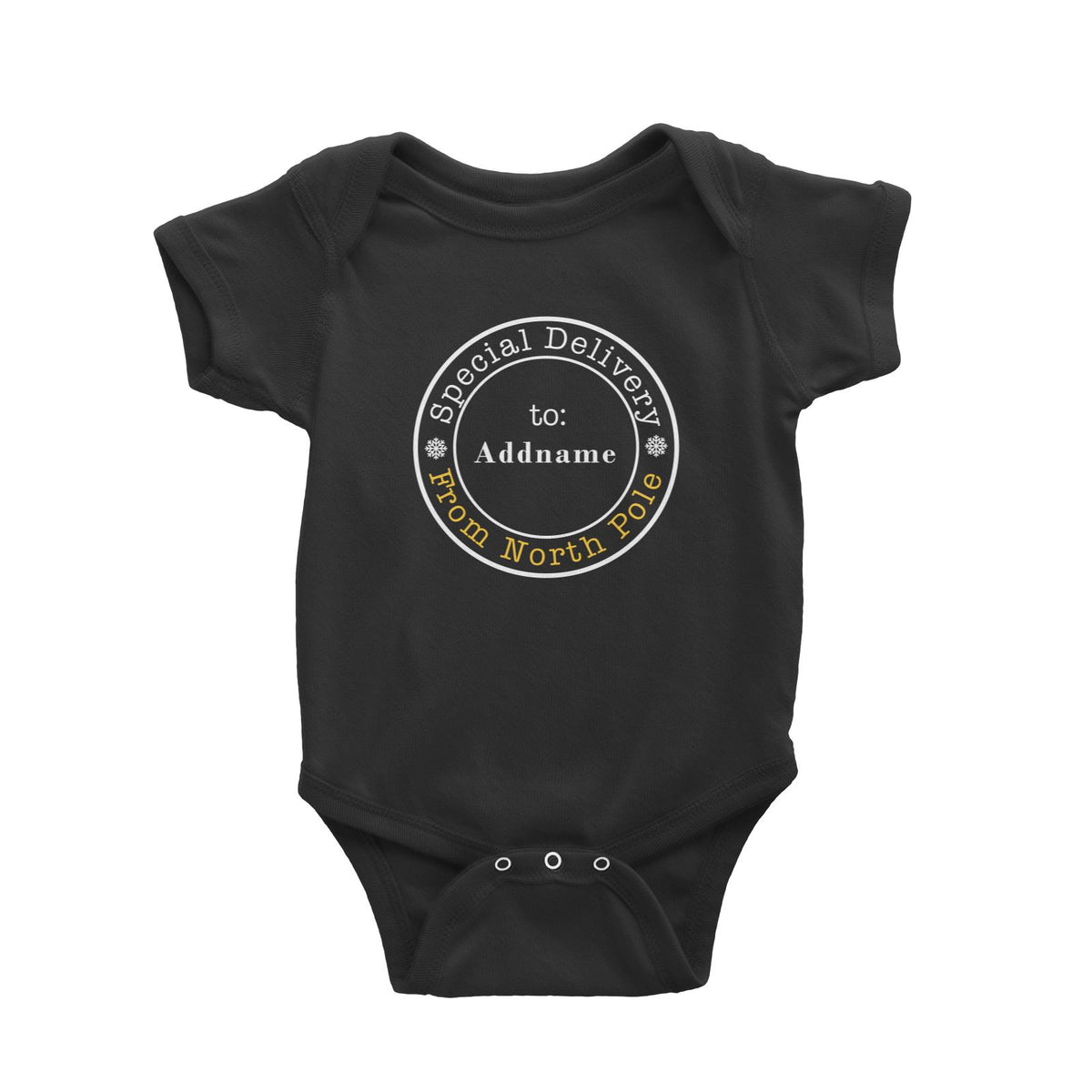 Xmas Special Delivery From North Pole Baby Romper