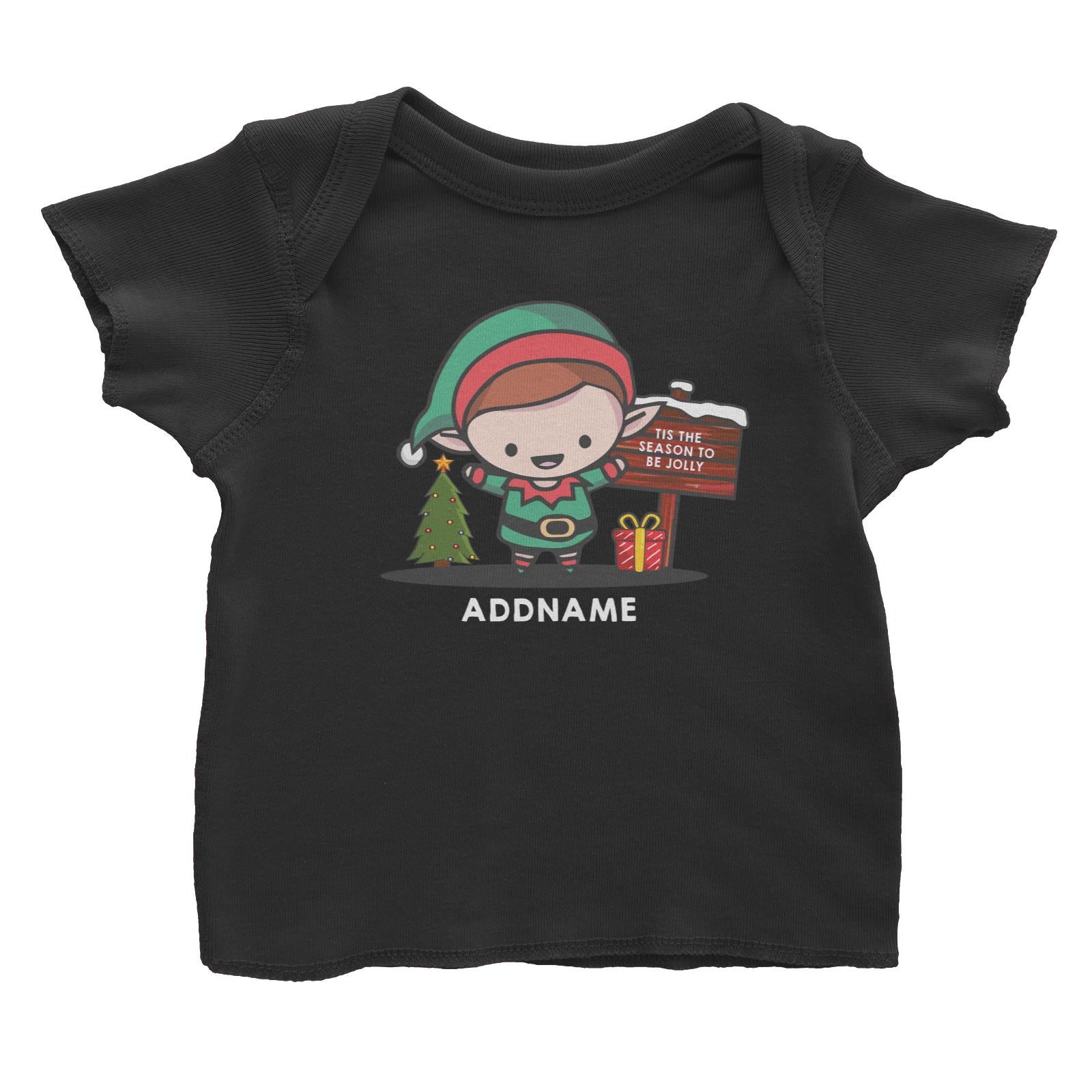 Christmas Cute Jolly Series Elf Addname Baby T-Shirt