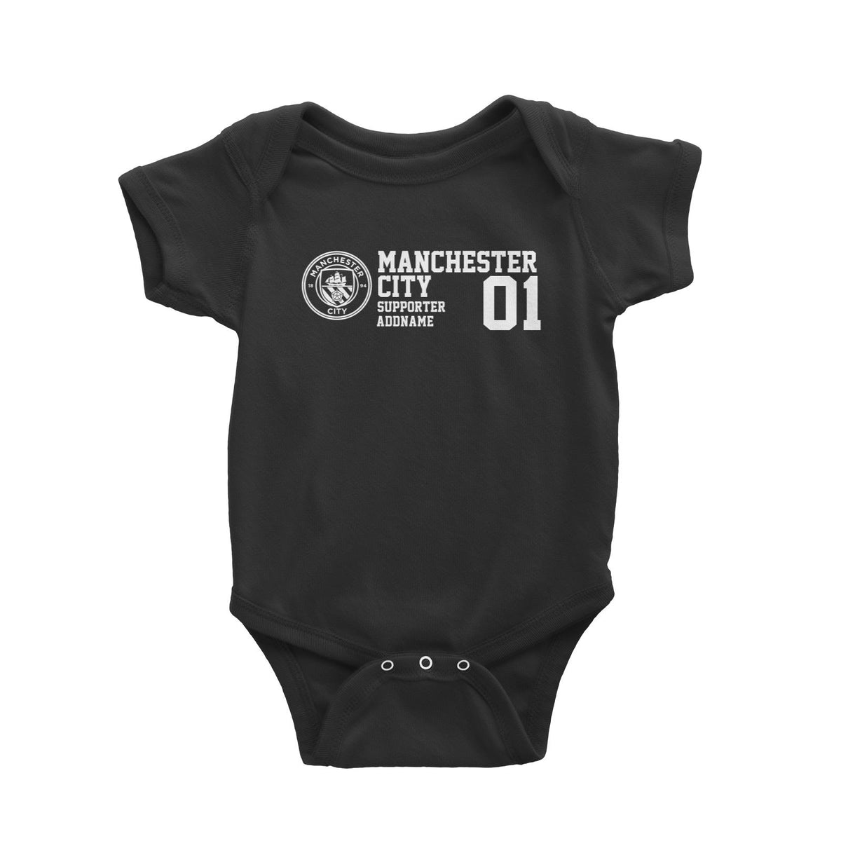 Manchester City Football Supporter Addname Baby Romper