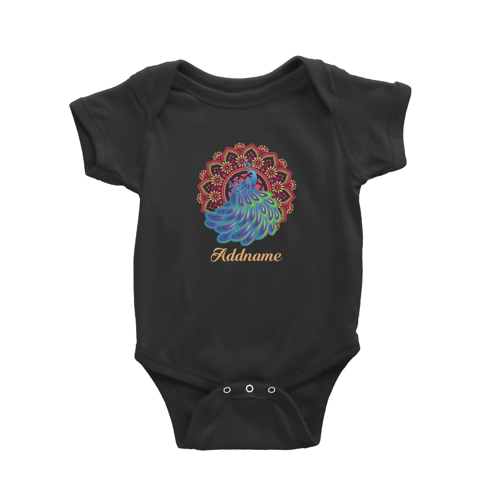 Deepavali Series Virtue Peacock with Red Mandala Baby Romper