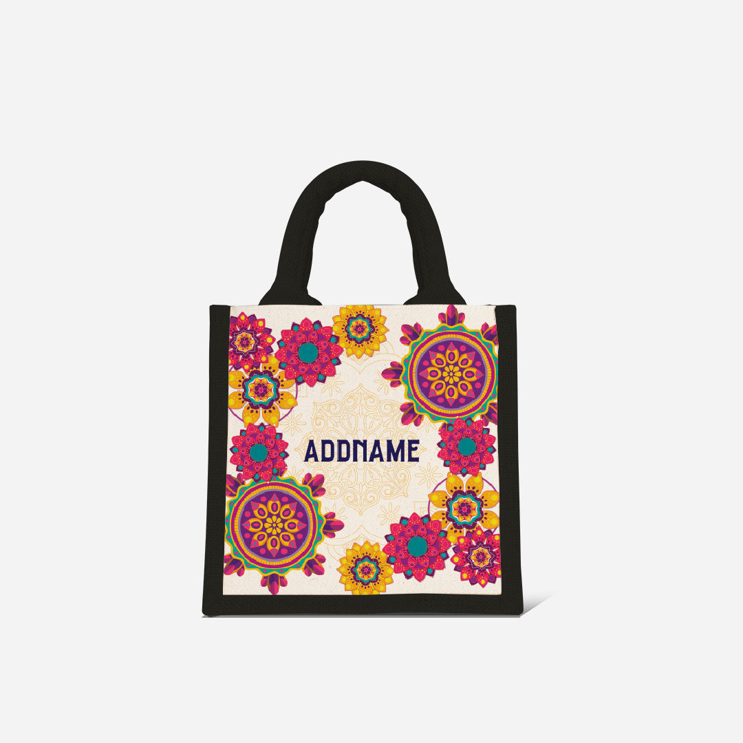Pookal Series Half Lining Lunch Bag - Puukom Black