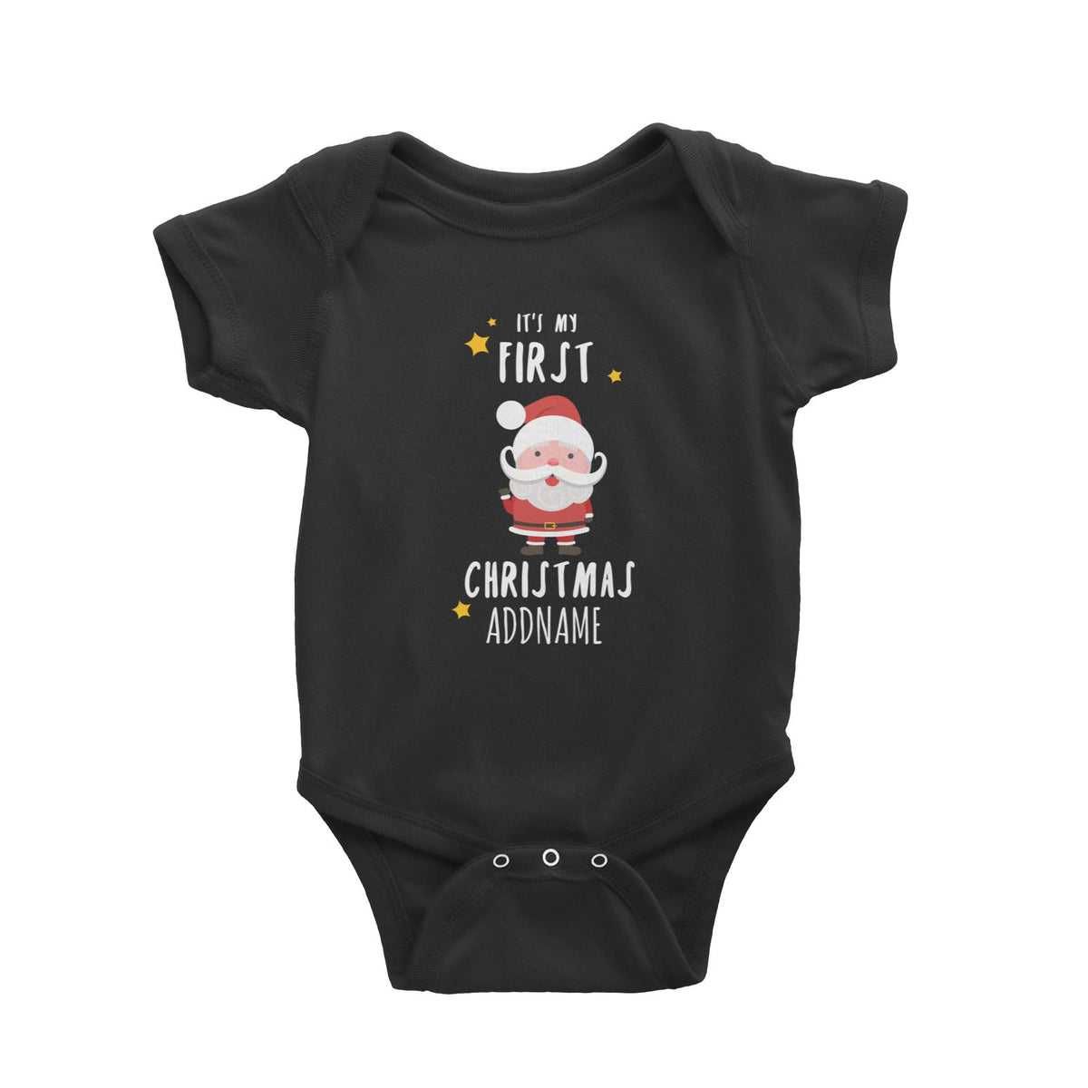 Cute Santa First Christmas Addname Baby Romper  Personalizable Designs