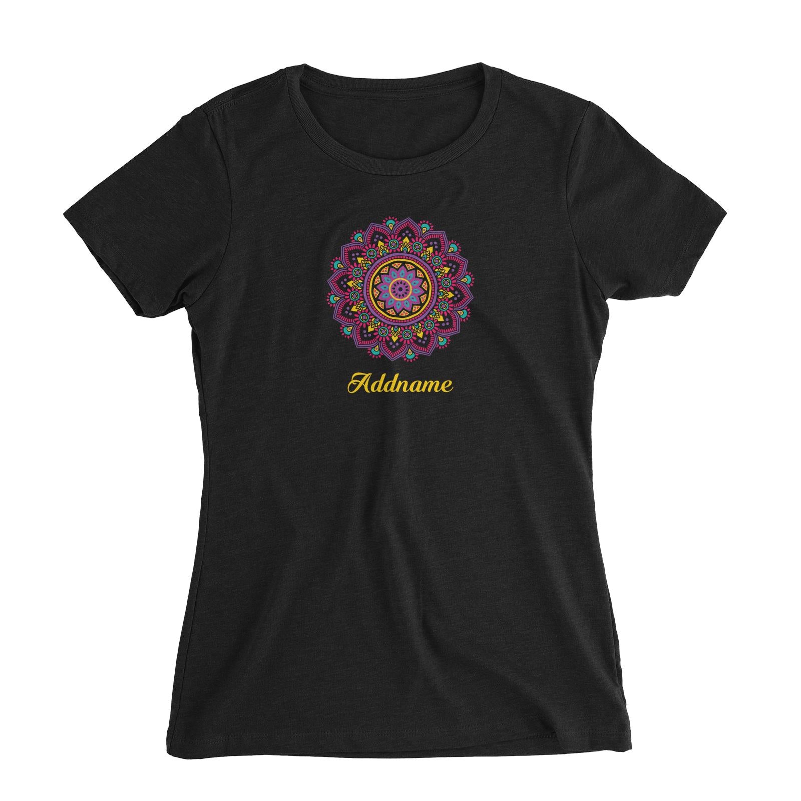 Deepavali Series Purple Mandala Women's Slim Fit T-Shirt