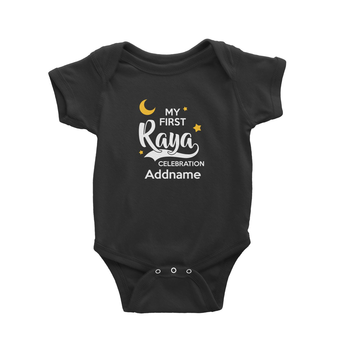 Raya Typography My First Raya Celebration Addname Baby Rompers
