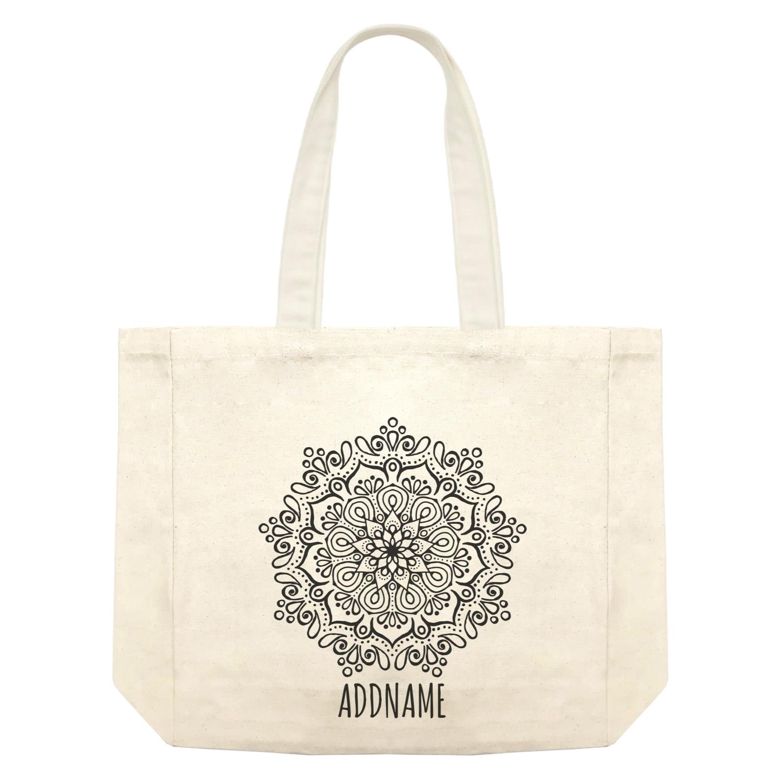 Monochrome Mandala 1 Addname Shopping Bag