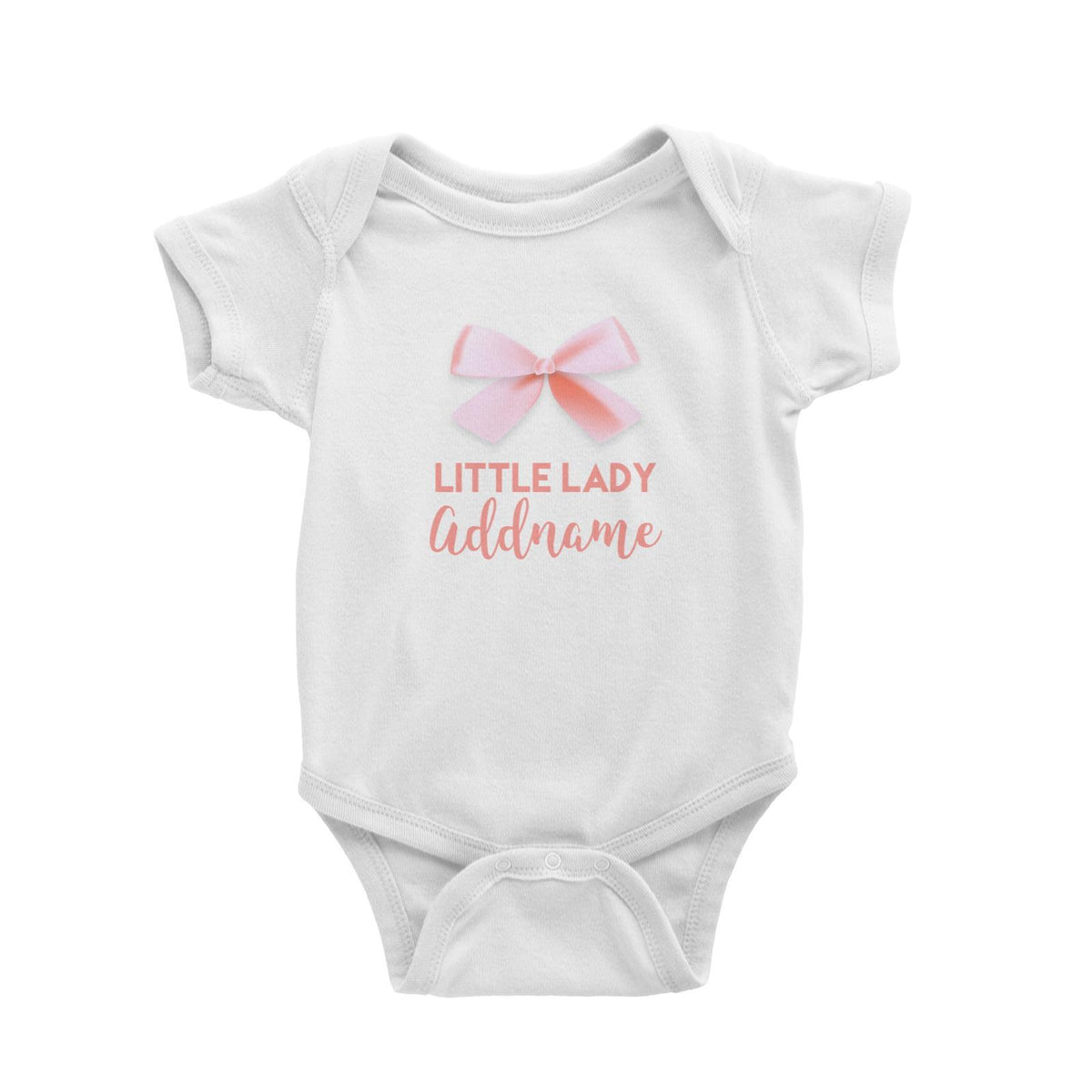 Pink Ribbon Little Lady Addname Baby Romper Personalizable Designs Basic Newborn