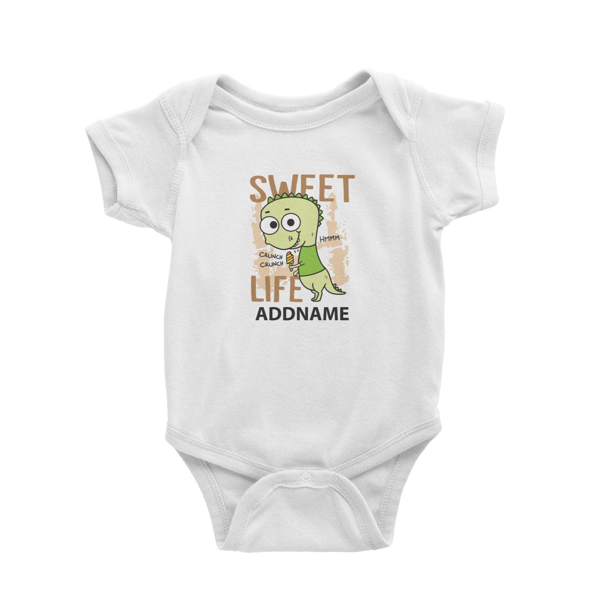 Cool Cute Dinosaur Sweet Life Addname Baby Romper