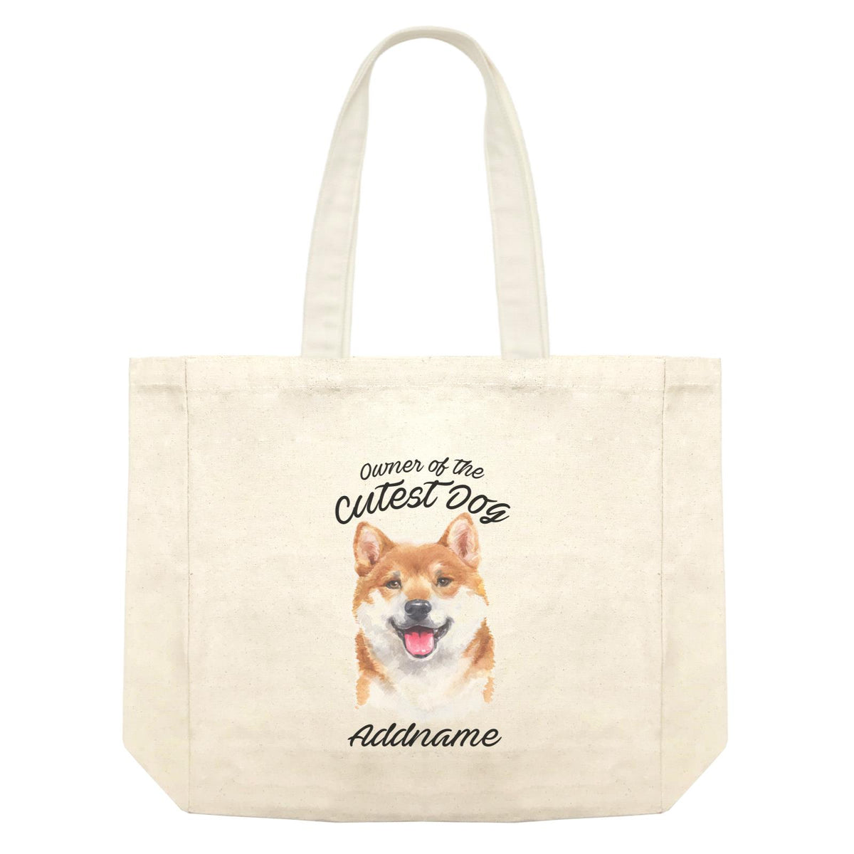 Watercolor Dog Owner Of The Cutest Dog Shiba Inu Addname Shopping Bag