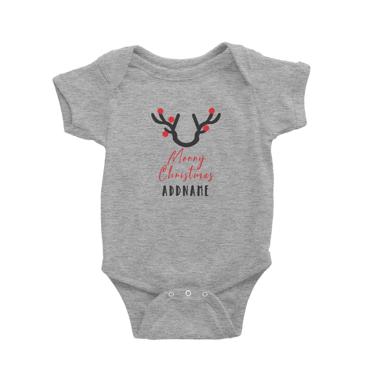 Christmas Series Antler Merry Christmas Baby Romper