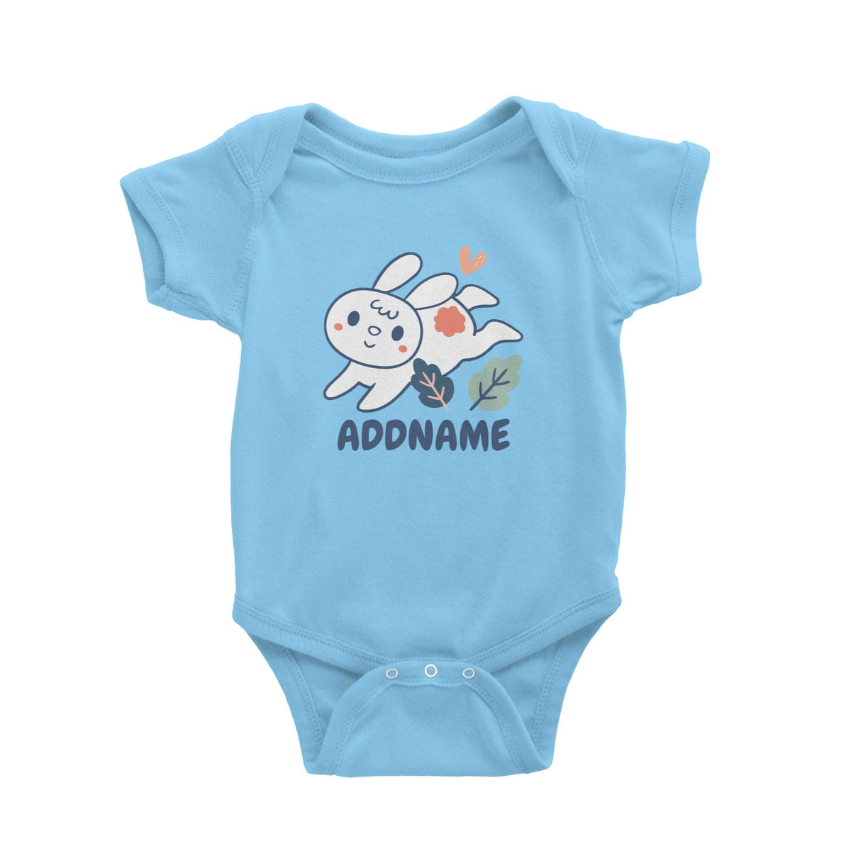 Super Cute Rabbit Running In Field Baby Romper