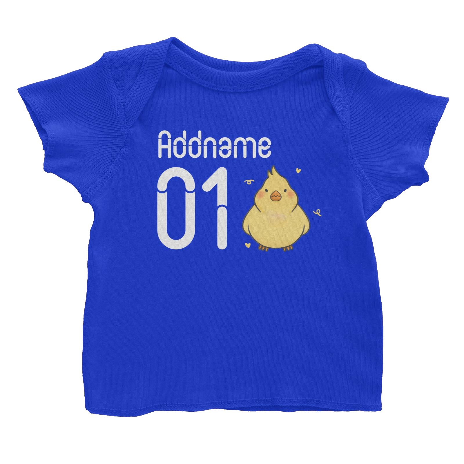 Name and Number Cute Hand Drawn Style Chick Baby T-Shirt