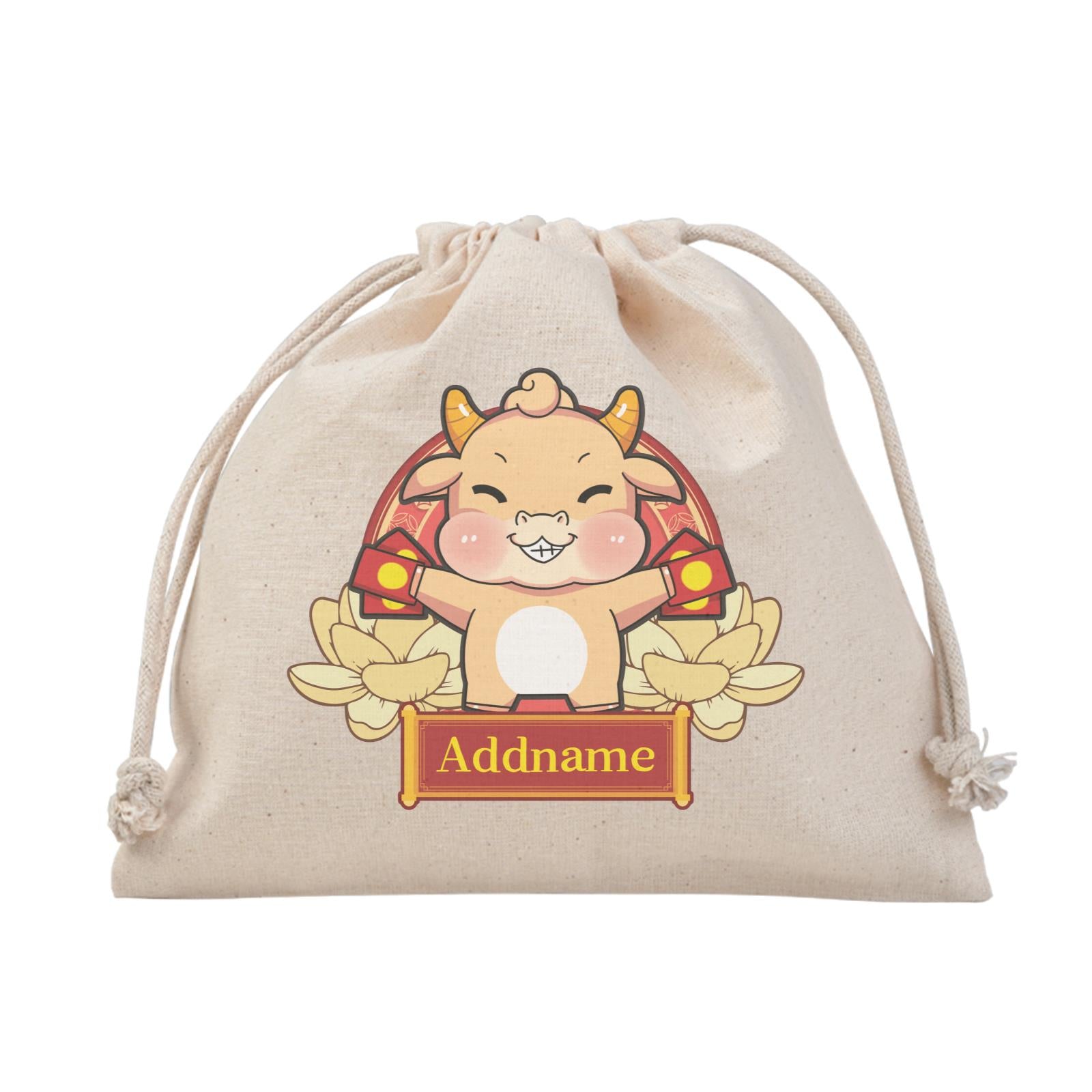 [CNY 2021] Gold Lotus Series Golden Cow with Angpao Satchel