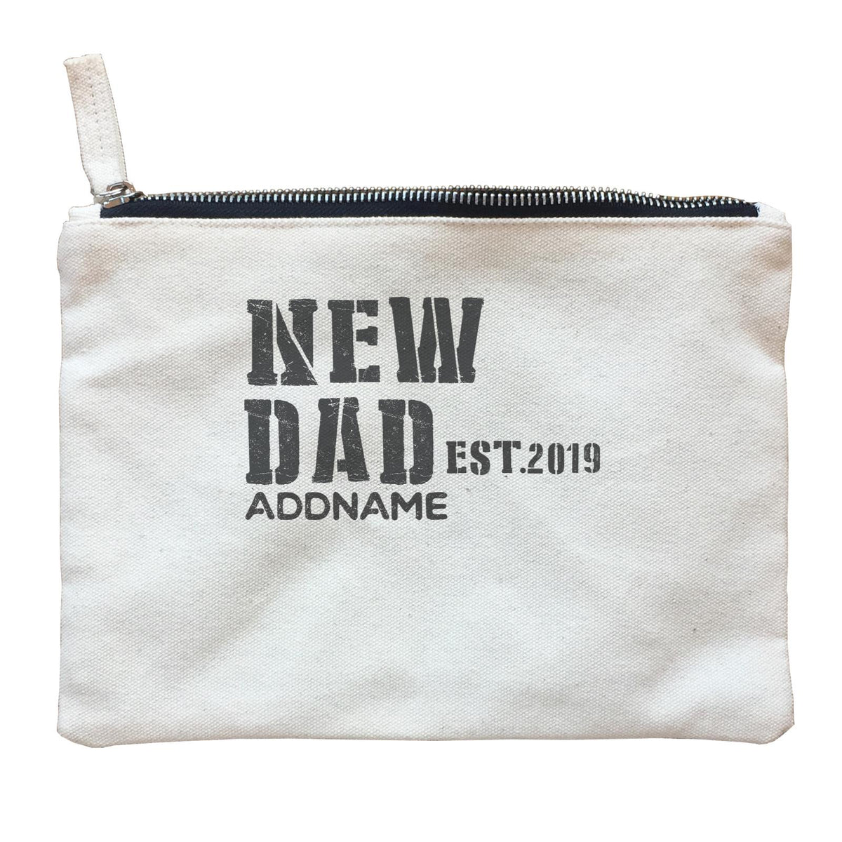 New Parent 1 New Dad Addname With Date Zipper Pouch
