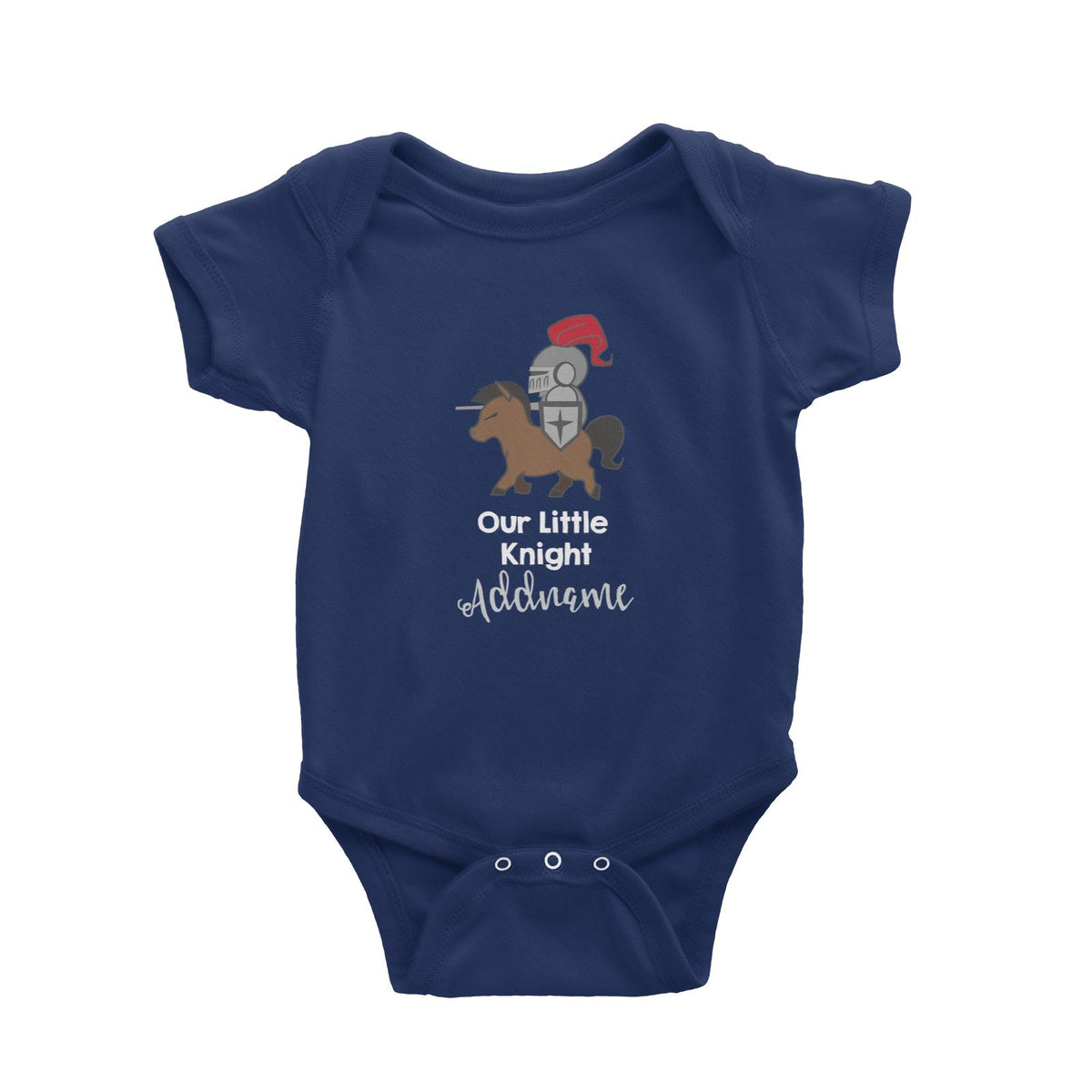 Our Little Knight on Horse Addname Baby Romper