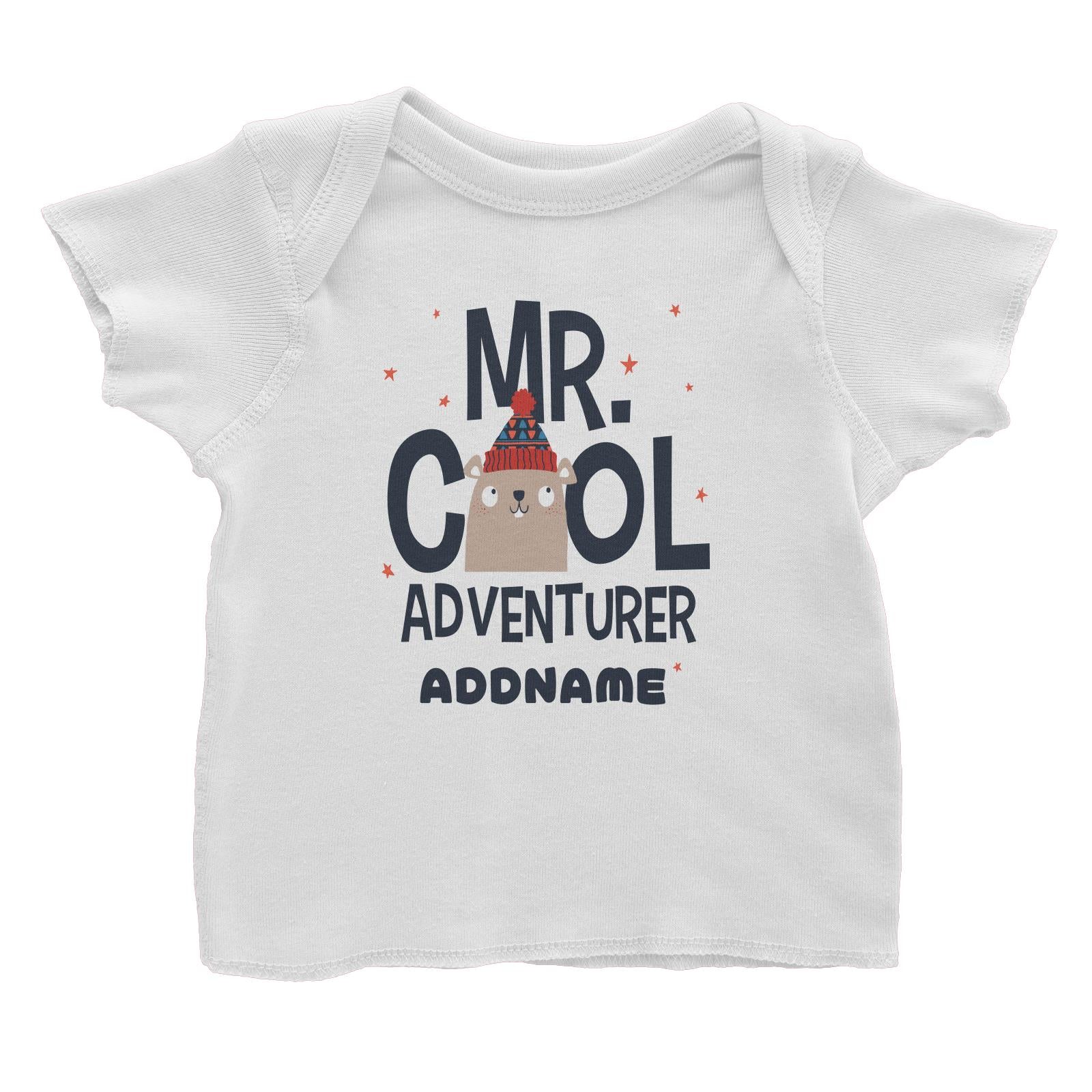 Mr Cool Adventurer Beaver Addname White Baby T-Shirt