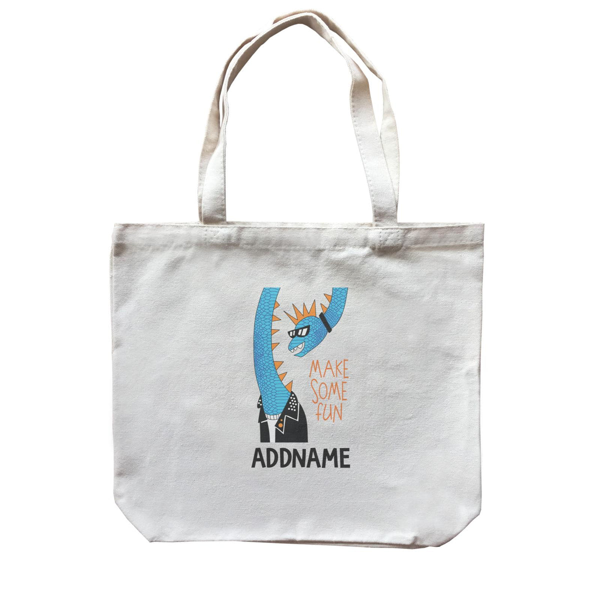 Cool Vibrant Series Make Some Fun Gangsta Dinosaur Addname Canvas Bag