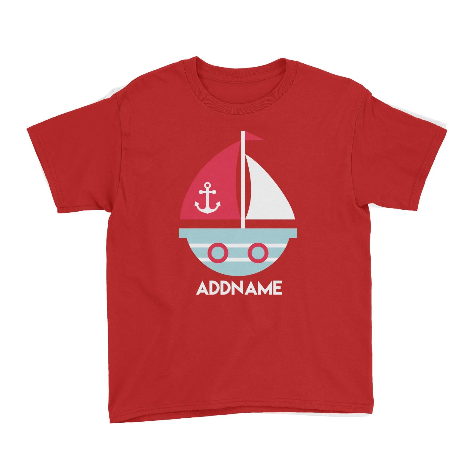 Sailor Boat Addname Kid's T-Shirt  Matching Family Personalizable Designs
