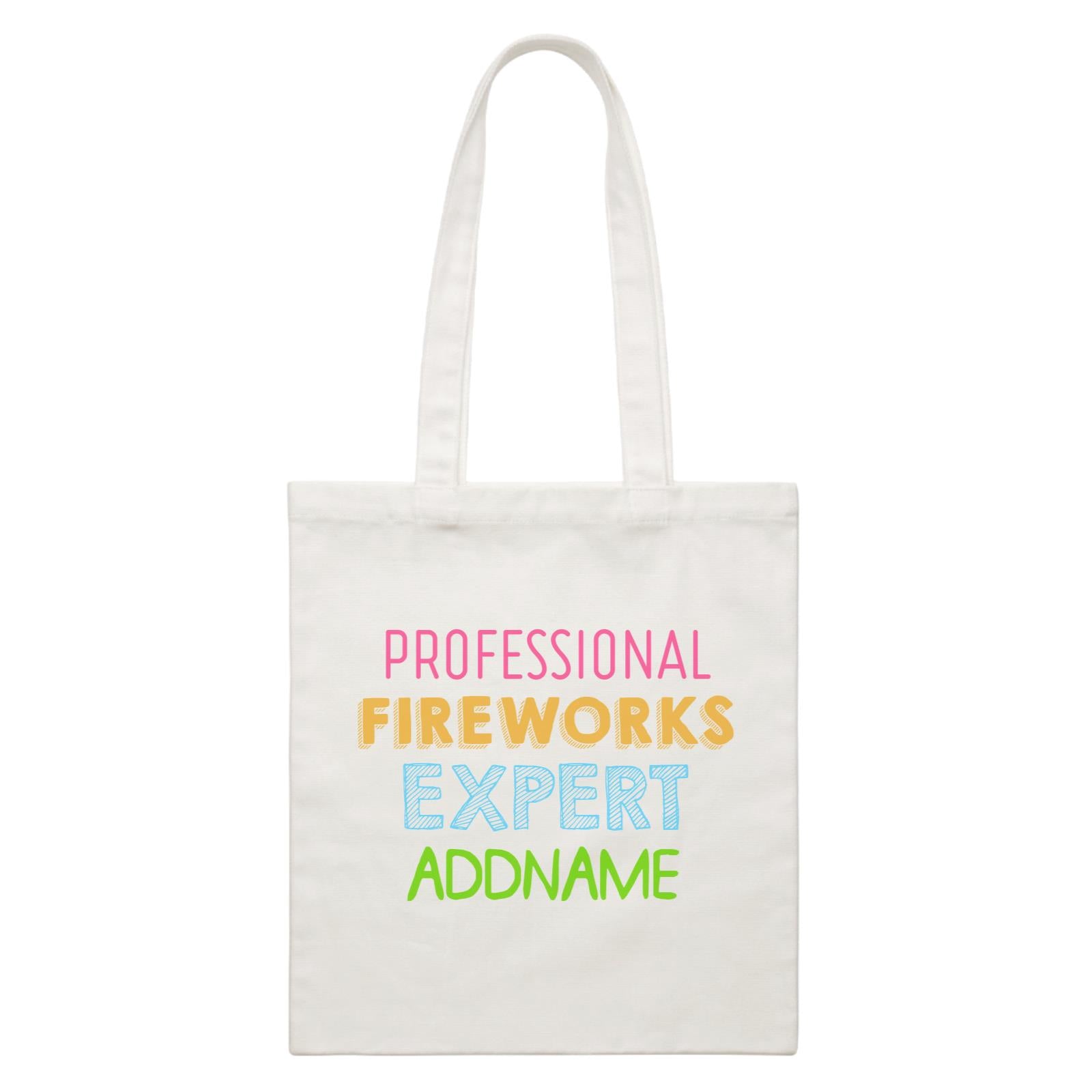 Professional Fireworks Expert Addname White Canvas Bag