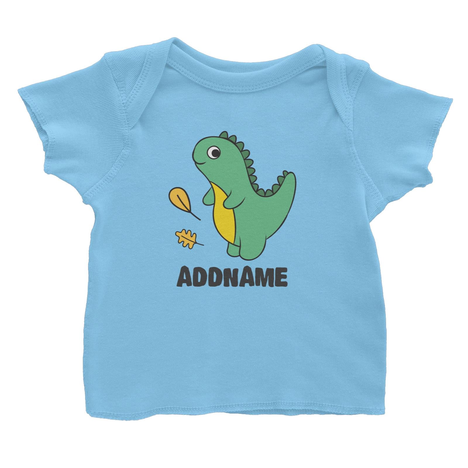 Super Cute Dinosaur With Yellow Leaves Baby T-Shirt