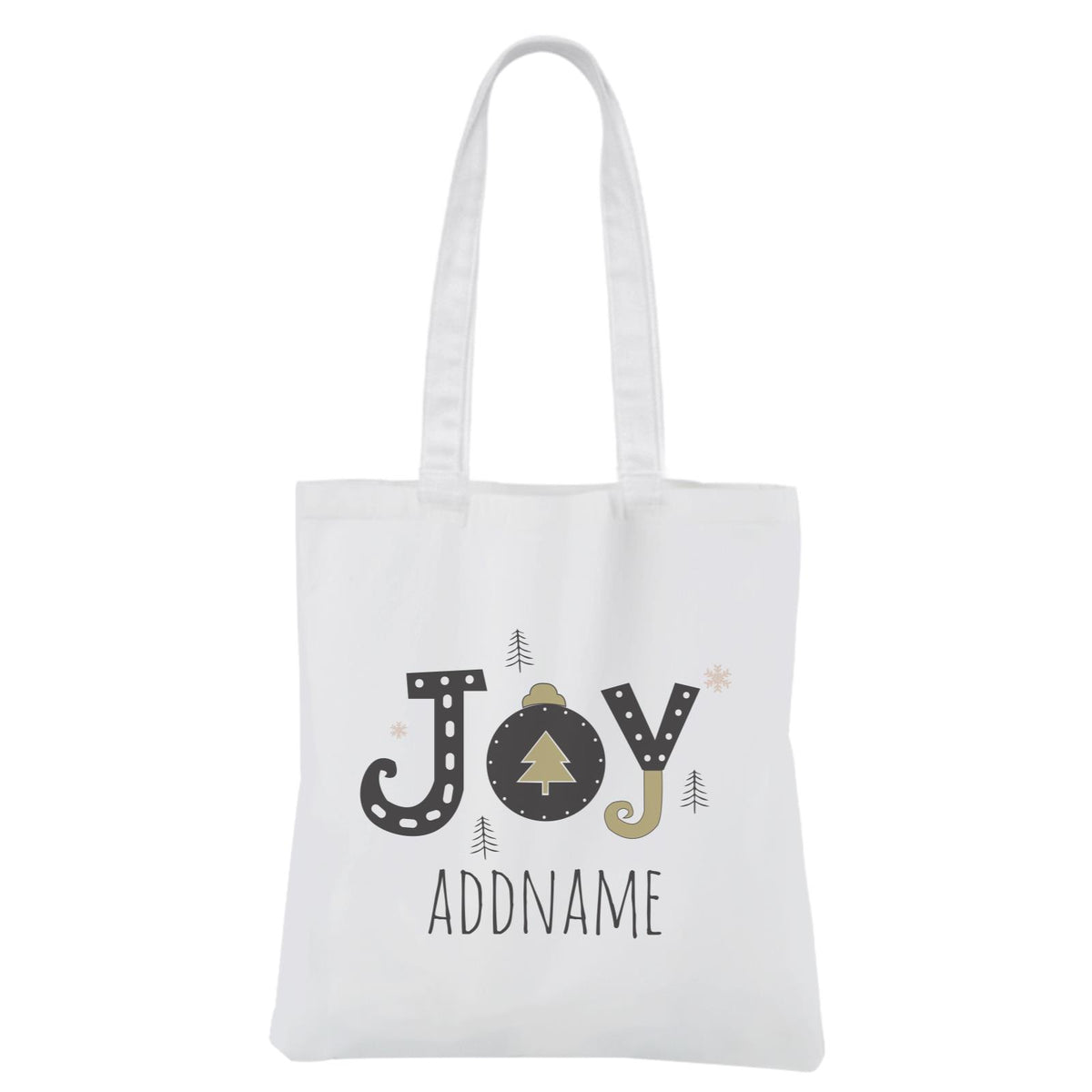Christmas Series Joy White Canvas Bag
