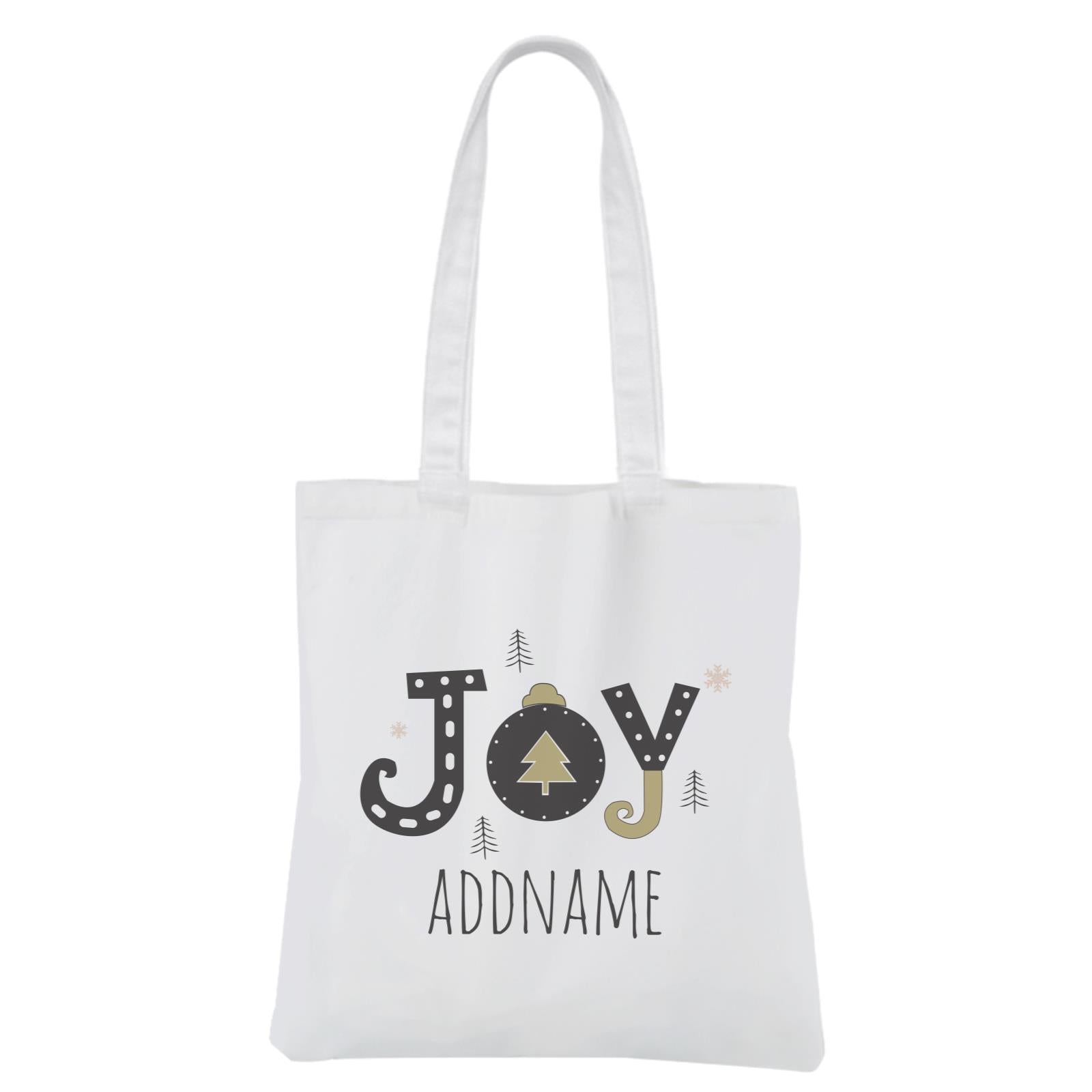 Christmas Series Joy White Canvas Bag