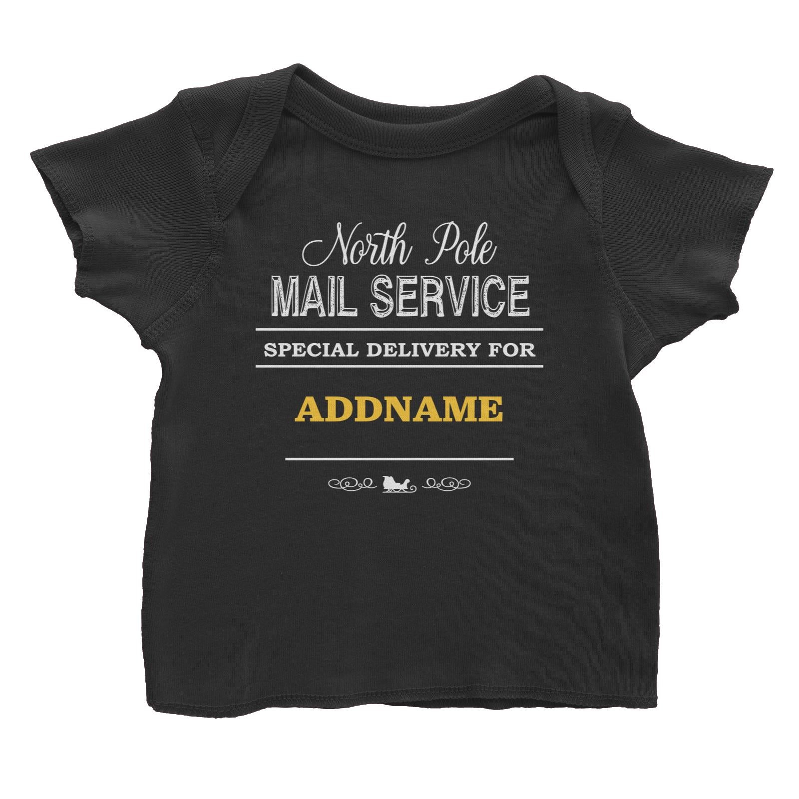 Xmas North Pole Mail Service Special Delivery Baby T-Shirt