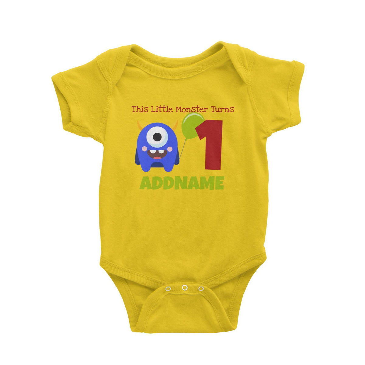 Blue Monster Birthday Theme Personalizable with Name and Number Baby Romper