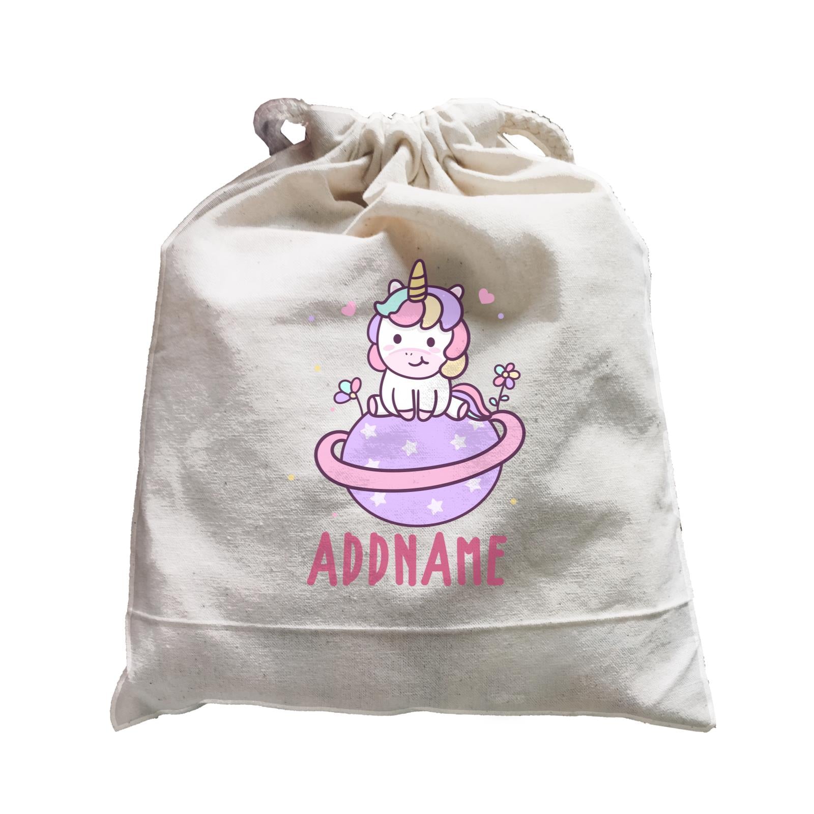 Unicorn And Princess Series Cute Pastel Unicorn Sitting On Planet Addname Satchel