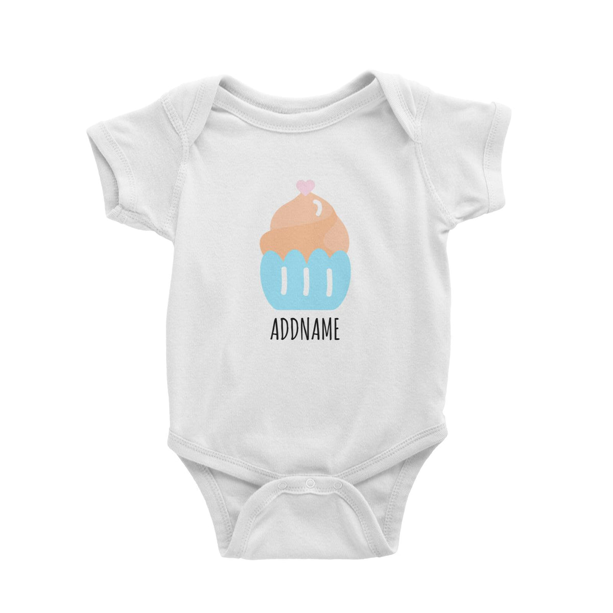 Pastel Love Cupcake White White Baby Romper