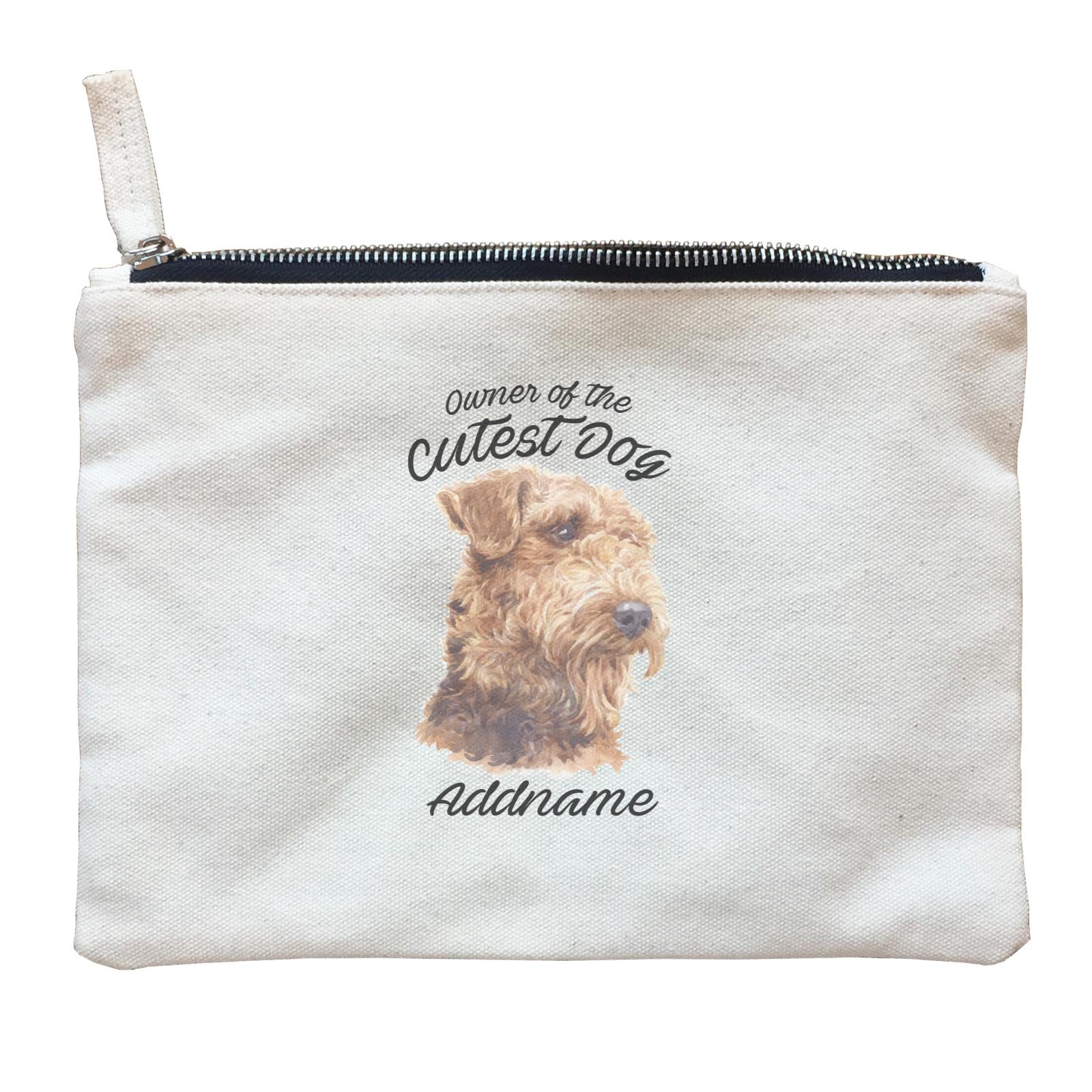 Watercolor Dog Owner Of The Cutest Dog Airedale Terrier Addname Zipper Pouch