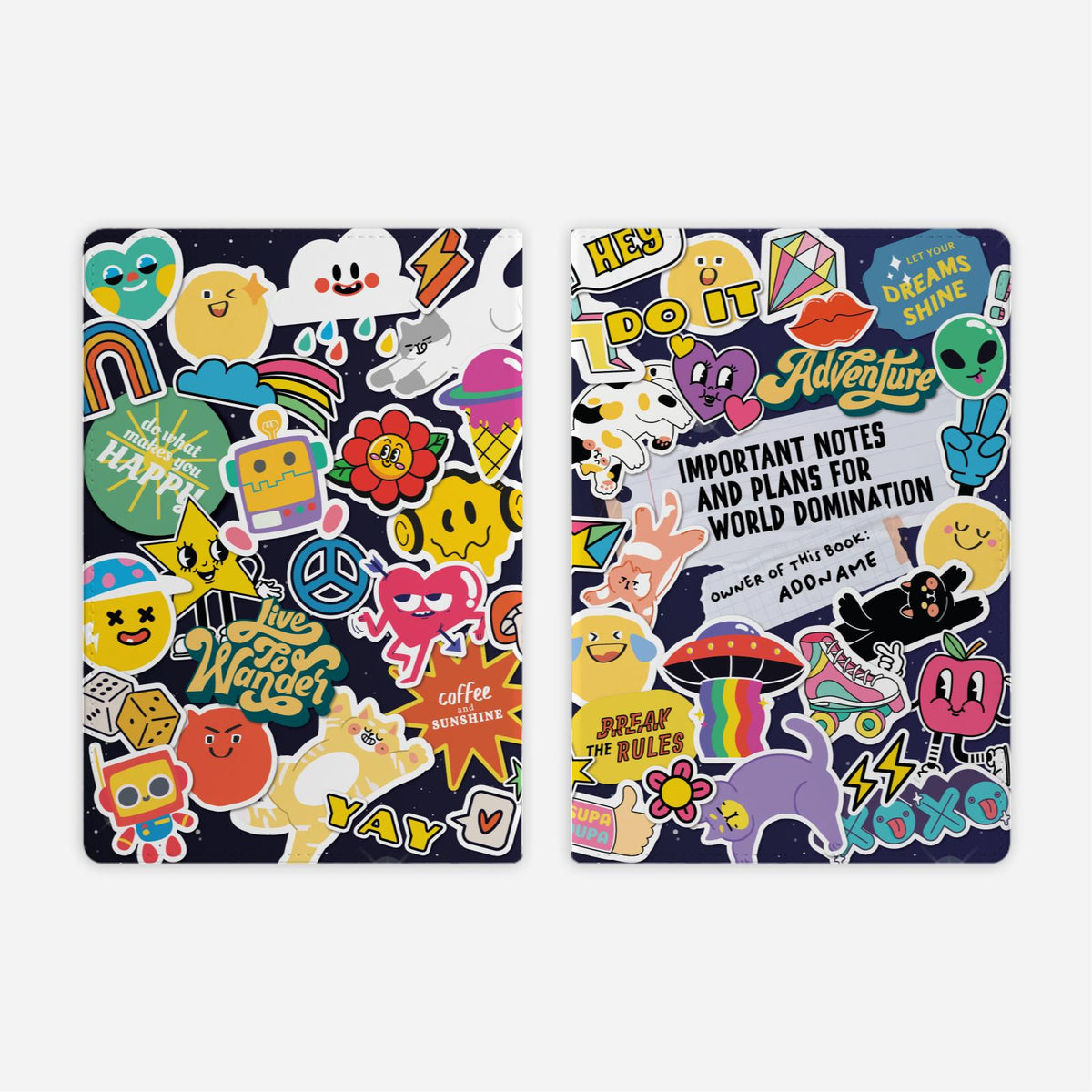 Be Confident Series Full Print Cover Notebook - Important Notes and Plans for World Domination