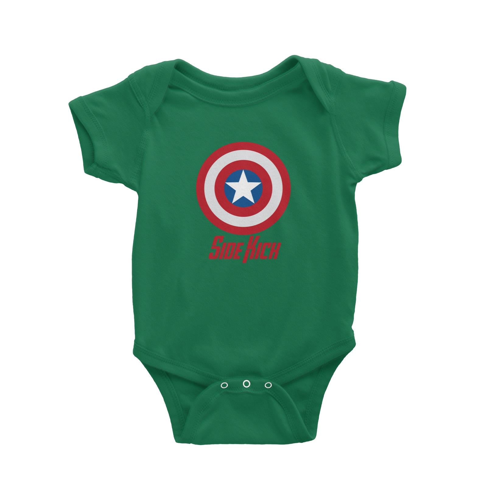 Superhero Shield Side Kick Baby Romper  Matching Family