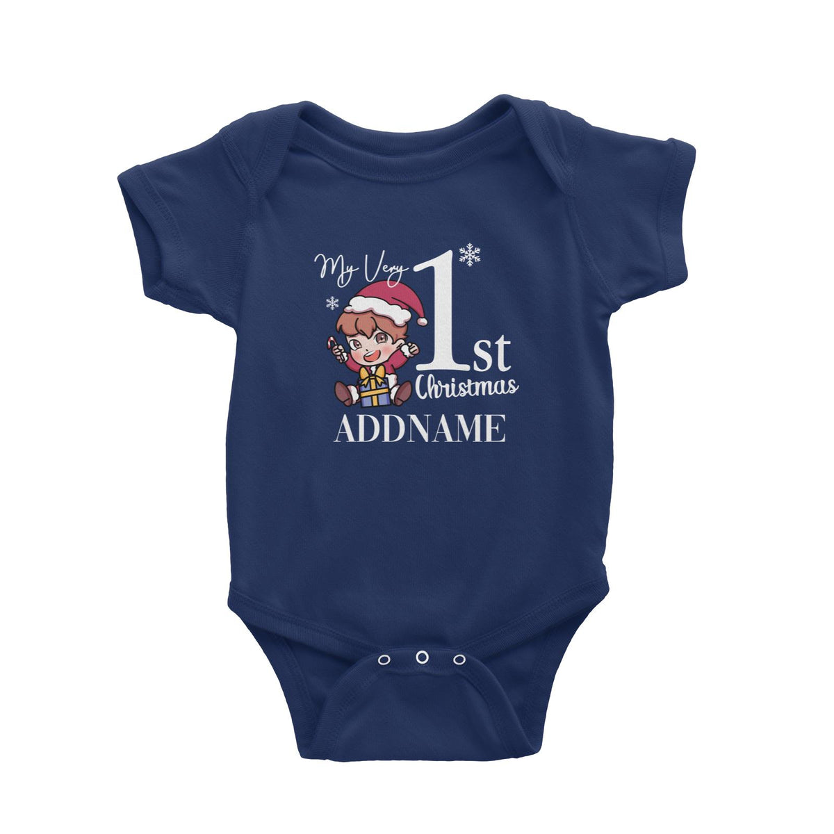 Xmas Christmas Chibi Family My Very 1st Christmas Happy Baby Boy Baby Romper