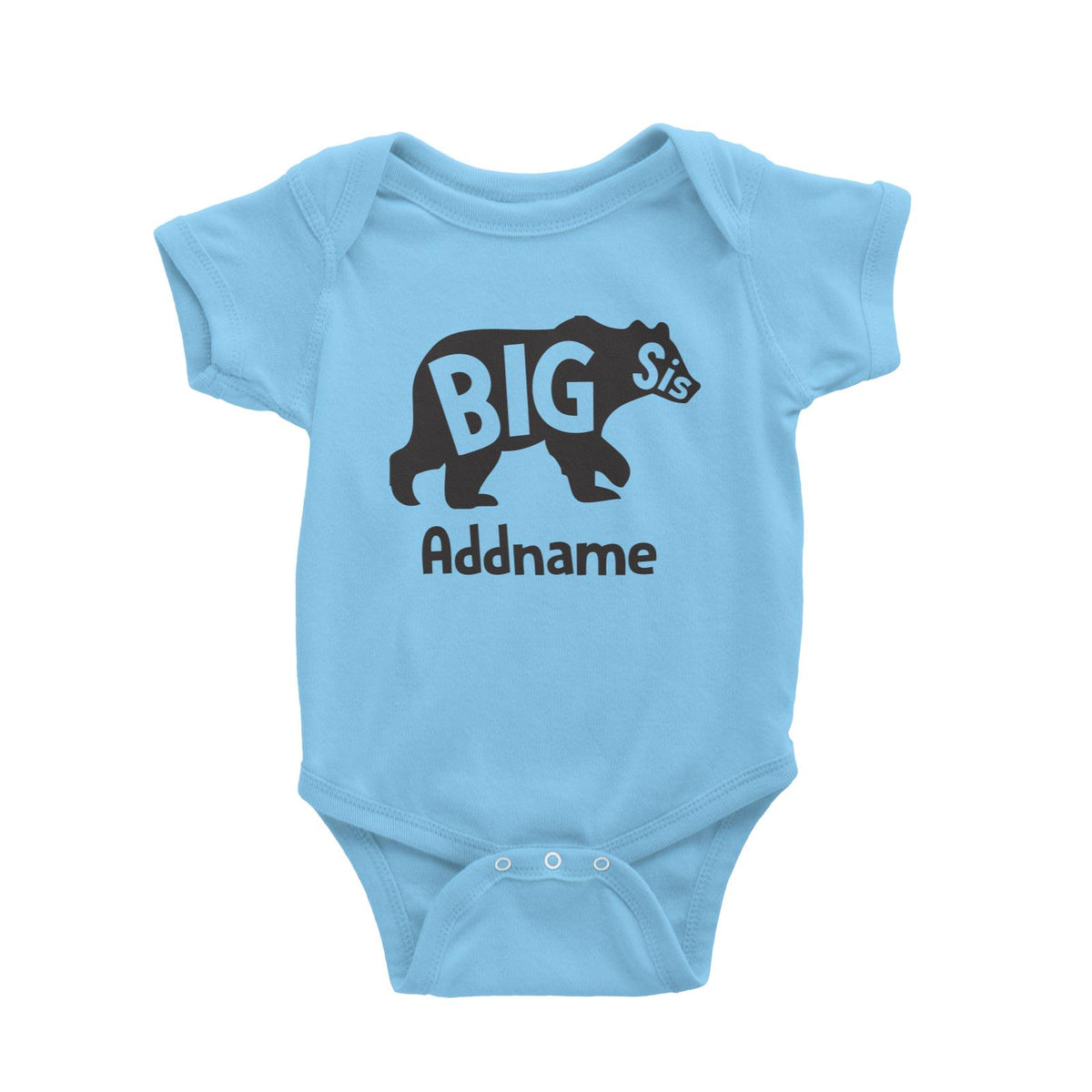 Big Sis Bear Silhouette Baby Romper