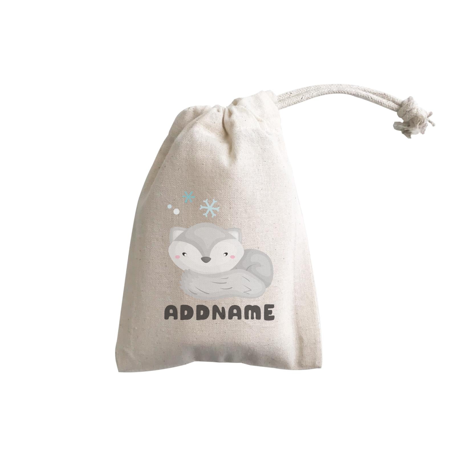 Birthday Winter Animals Lazy Snow Fox Addname GP Gift Pouch
