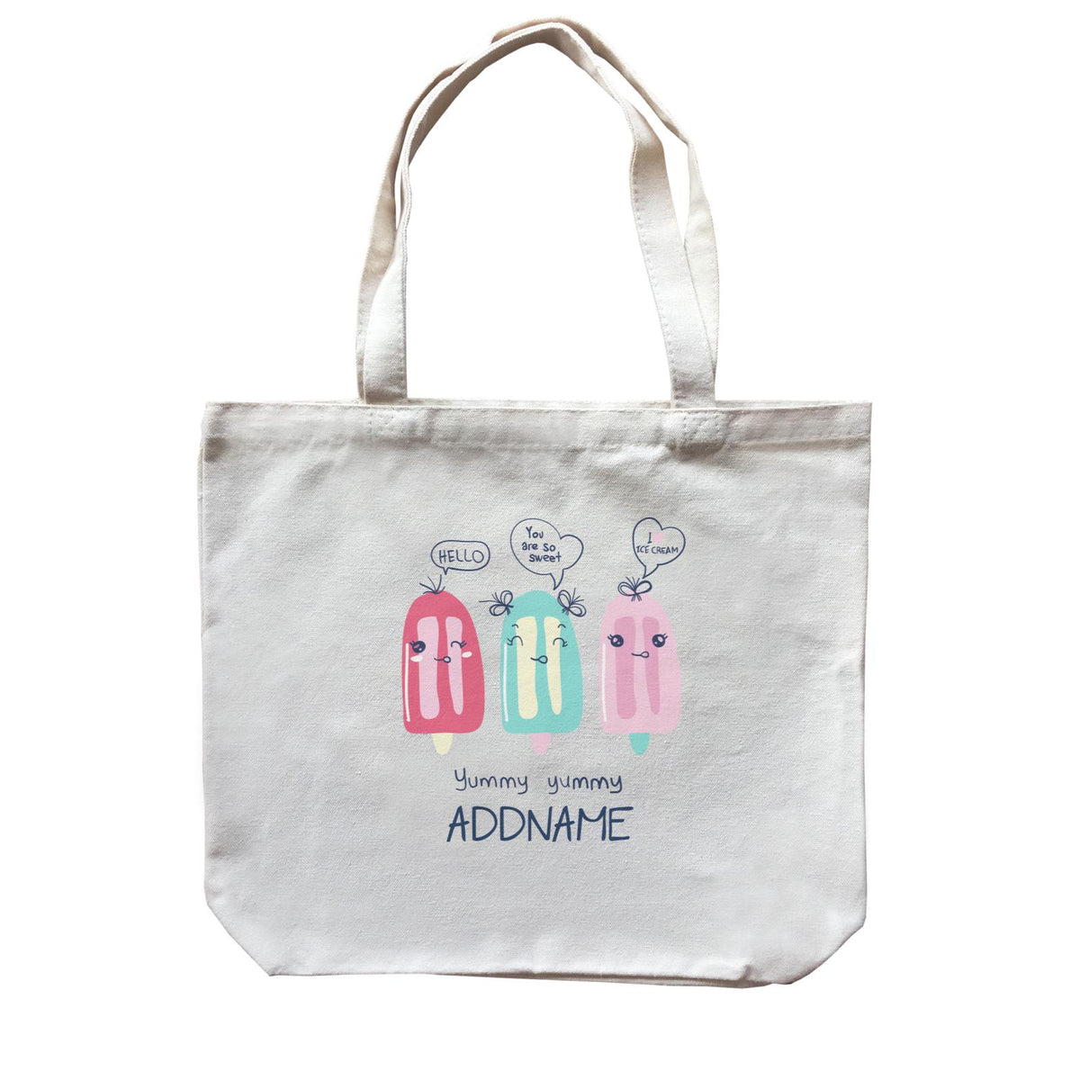 Cool Vibrant Series Yummy Ice Cream Addname Canvas Bag