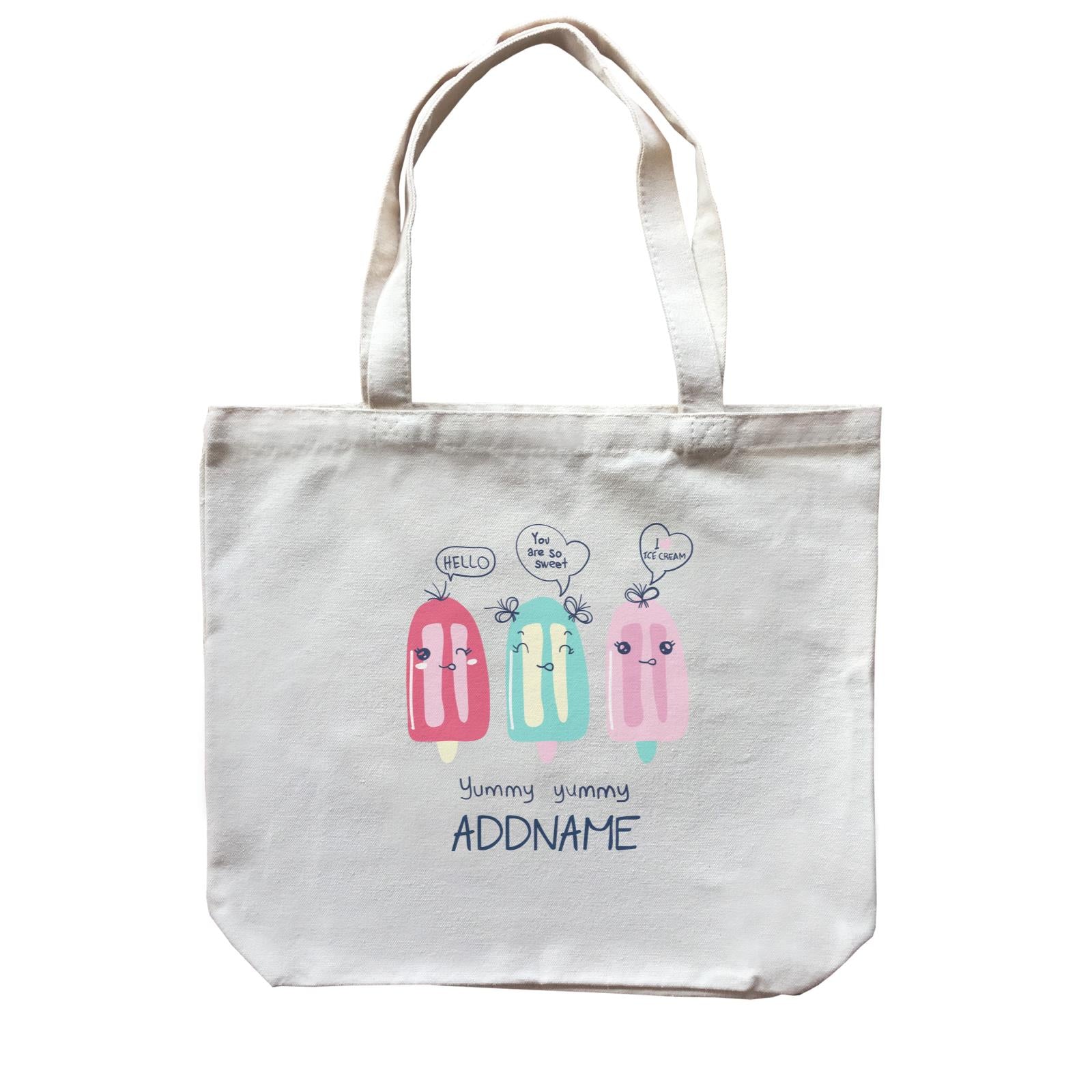 Cool Vibrant Series Yummy Ice Cream Addname Canvas Bag