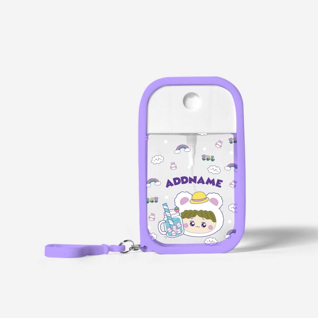 Cute Doodle Series Hand Sanitizer - Purple Summer Bear