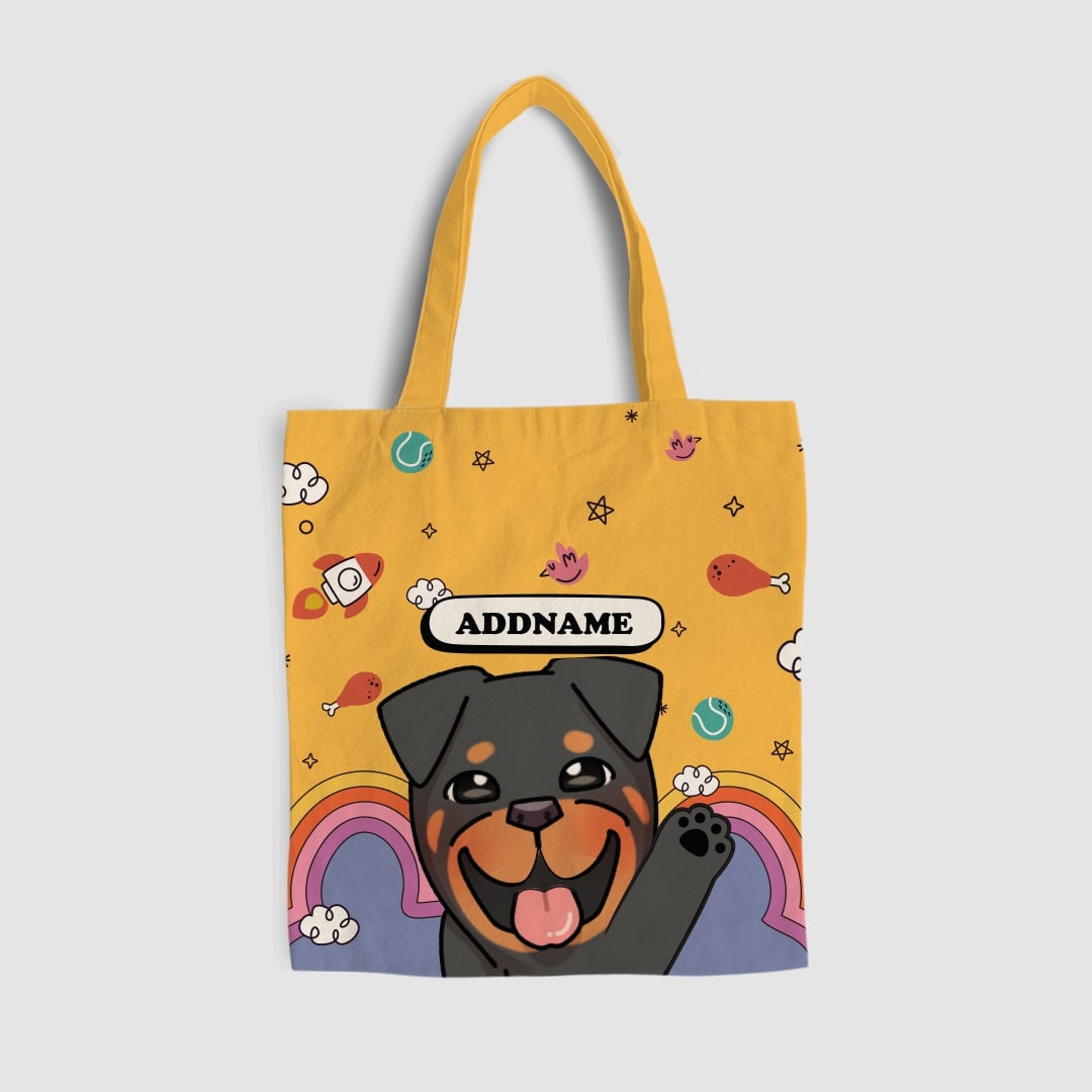 Paw Print Series Full Print Tote Bag - American Bulldog