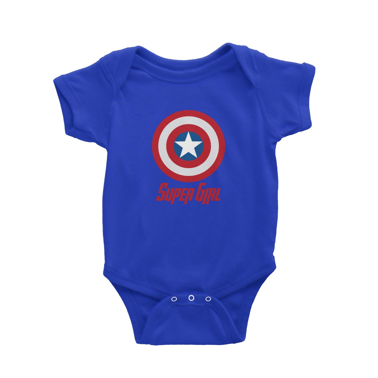 Superhero Shield Super Girl Baby Romper  Matching Family