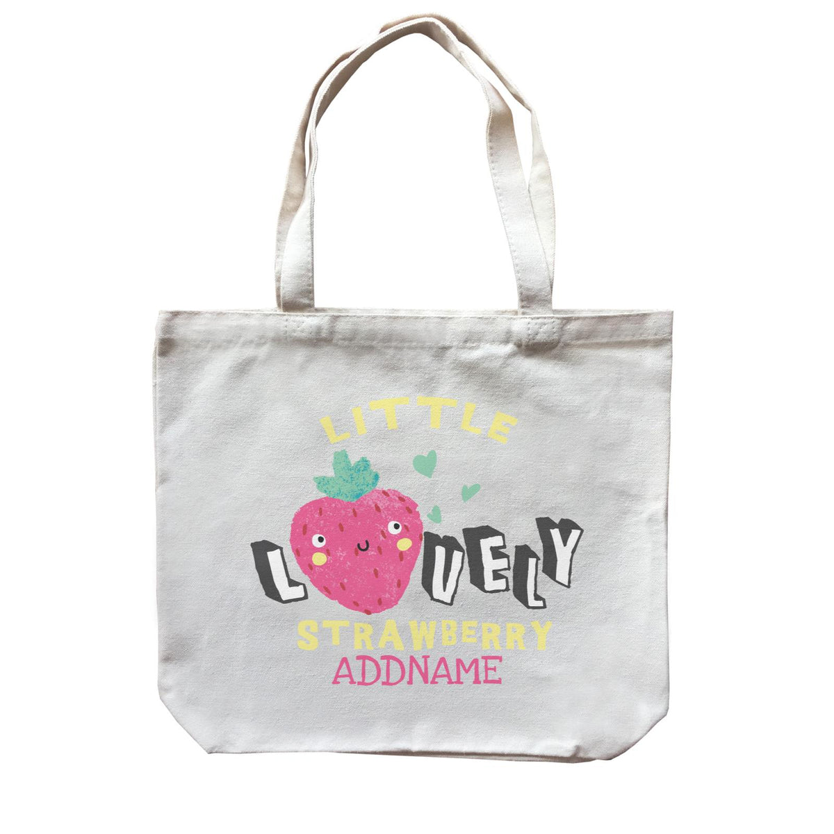 Little Lovely Strawberry Addname Canvas Bag