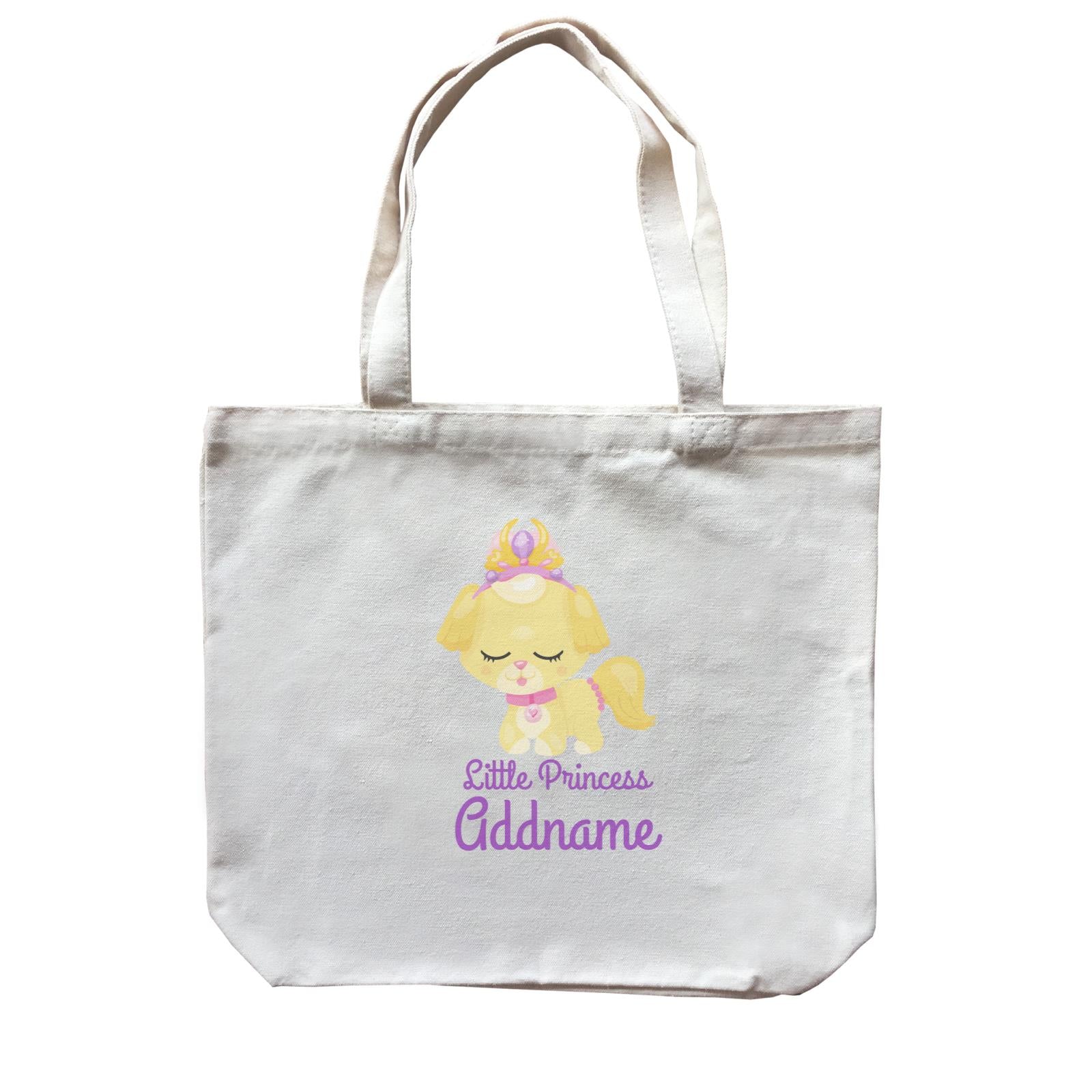 Little Princess Pets Yellow Dog with Crown Addname Canvas Bag