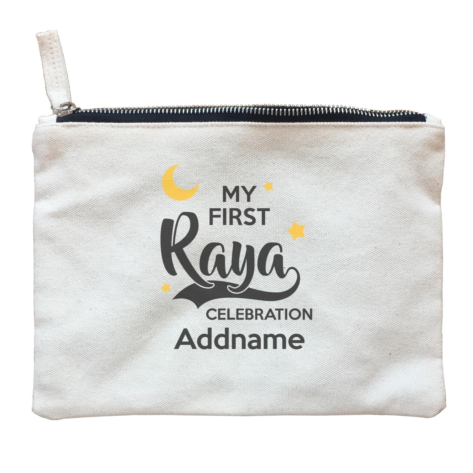 Raya Typography My First Raya Celebration Addname Zipper Pouch