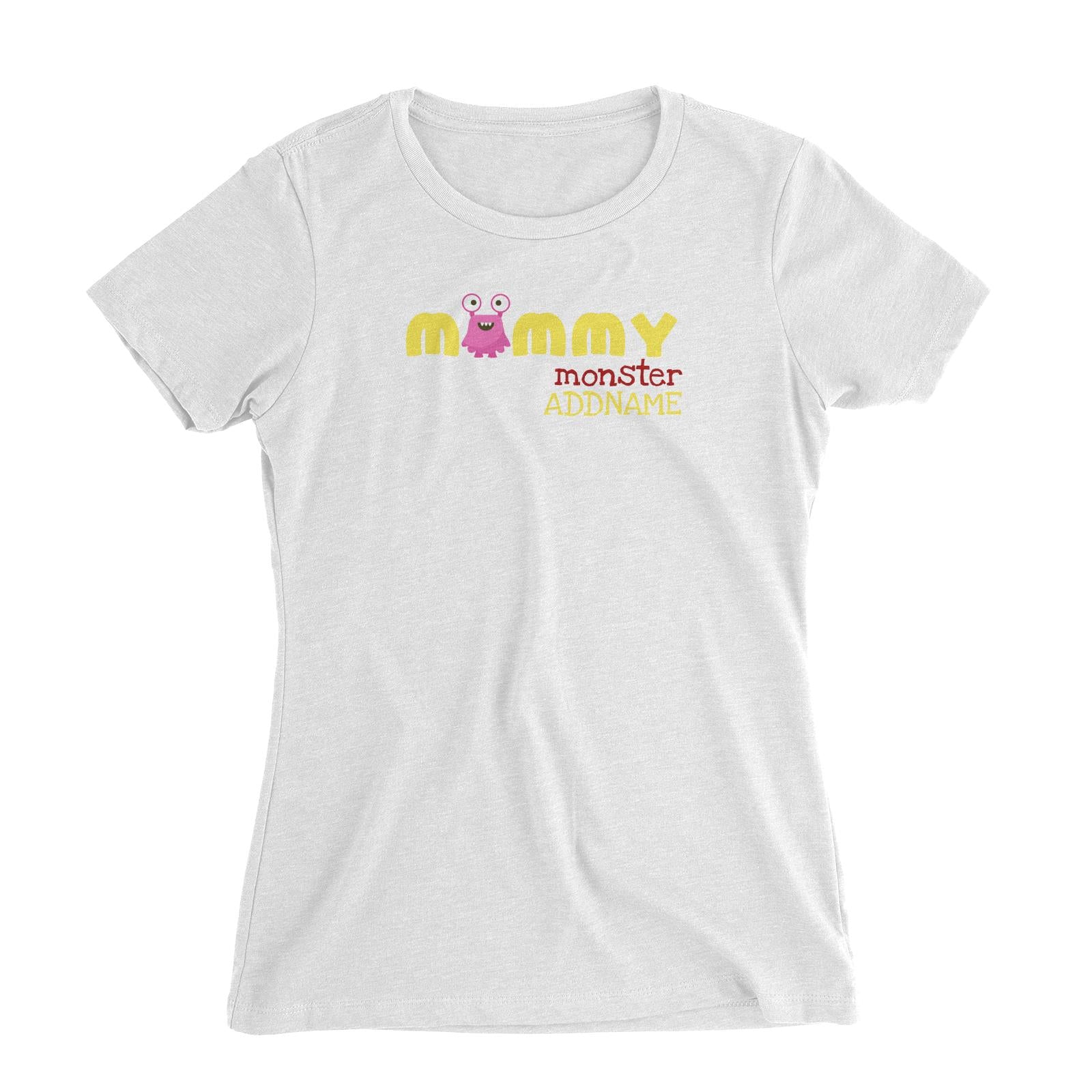 Pink Mommy Monster Addname Women's Slim Fit T-Shirt
