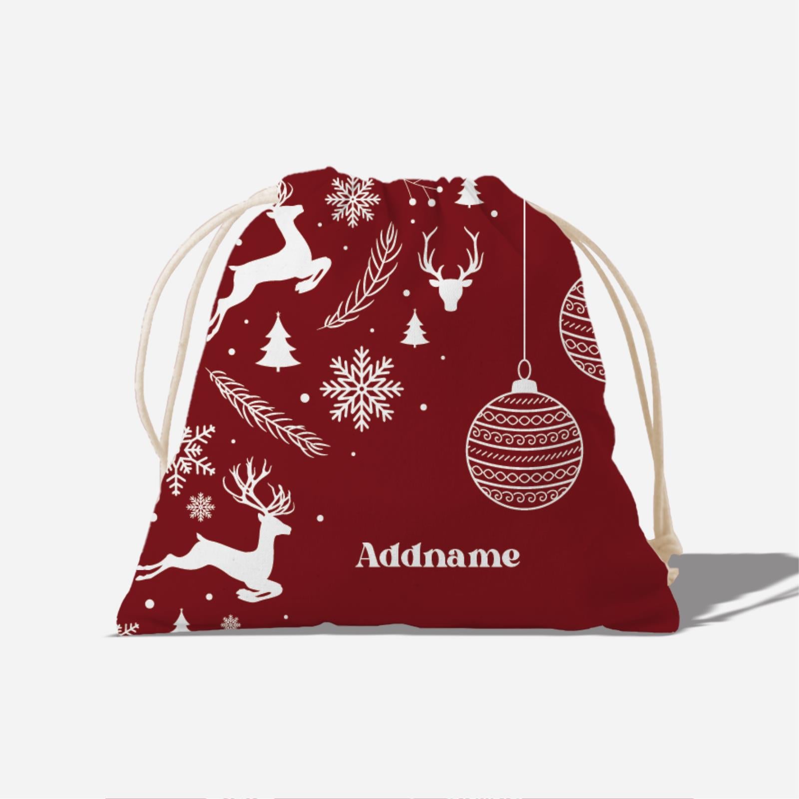 Christmas Series Full Print Satchel - Jubilant Reindeers - Red