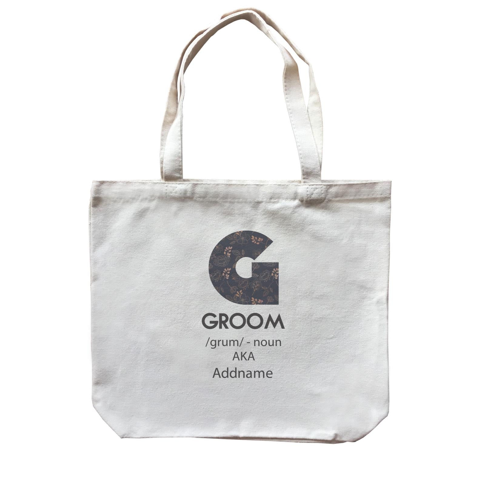 Wedding Troop Western G Floral Pattern Groom Addname Canvas Bag